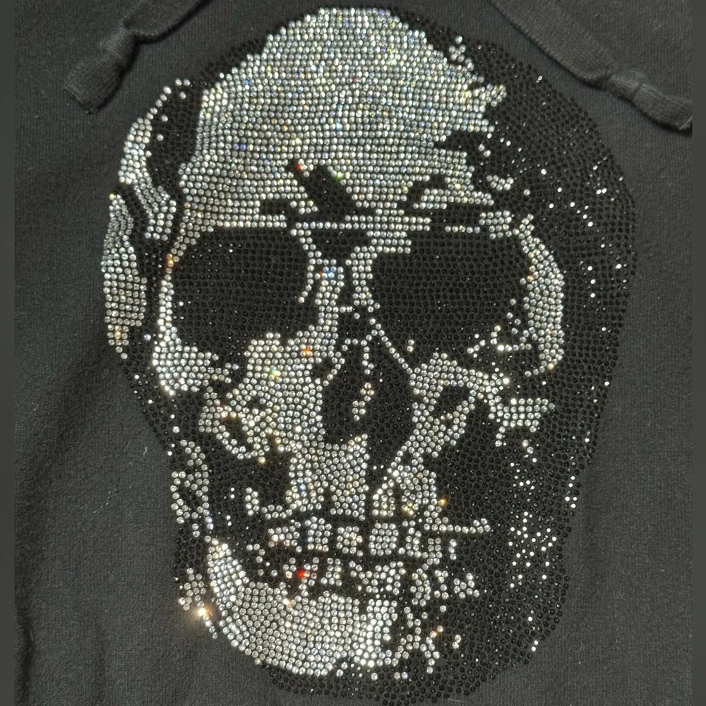 Minnie Rose Embellished Skull Hooded Sweater size XS